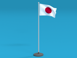 low poly seamless animated japan flag 3D 모델
