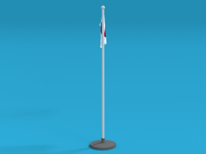 low poly seamless animated japan flag 3D Model