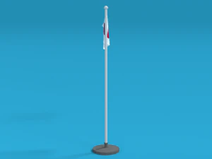 low poly seamless animated japan flag 3D Model