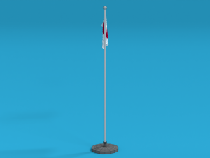 low poly seamless animated japan flag 3D Model