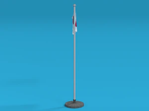 low poly seamless animated japan flag 3D Model