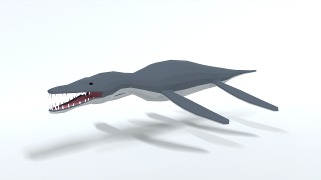 low poly cartoon liopleurodon Model 3D .c4d .max .obj .3ds .fbx .stl .blend 