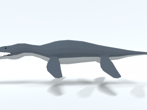 low poly cartoon liopleurodon Model 3D