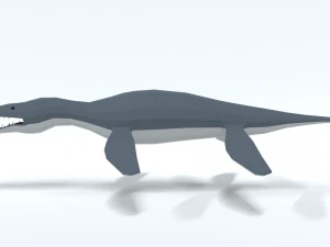 low poly cartoon liopleurodon 3D Model