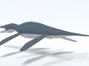 low poly cartoon liopleurodon Model 3D