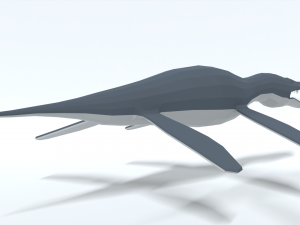 low poly cartoon liopleurodon Model 3D