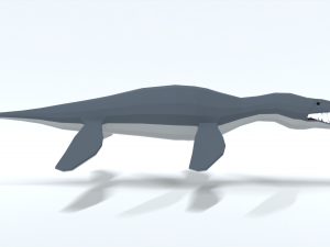 low poly cartoon liopleurodon Model 3D