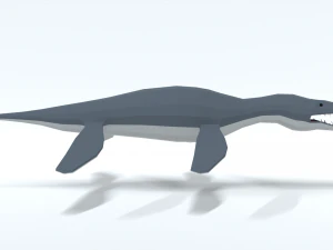 low poly cartoon liopleurodon 3D Model