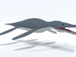 low poly cartoon liopleurodon Model 3D