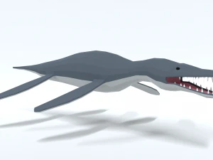 low poly cartoon liopleurodon 3D Model