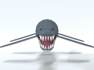 low poly cartoon liopleurodon Model 3D