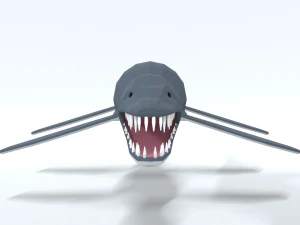 low poly cartoon liopleurodon 3D Model