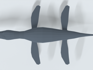 low poly cartoon liopleurodon Model 3D