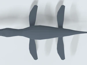 low poly cartoon liopleurodon 3D Model