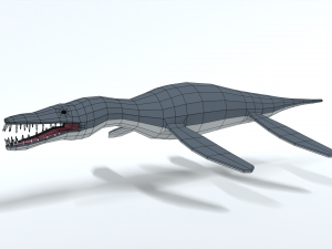 low poly cartoon liopleurodon Model 3D
