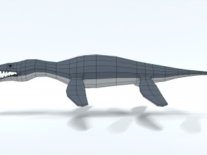 low poly cartoon liopleurodon Model 3D