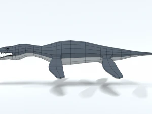 low poly cartoon liopleurodon 3D Model