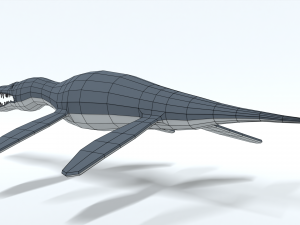 low poly cartoon liopleurodon Model 3D