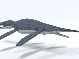 low poly cartoon liopleurodon 3D Model