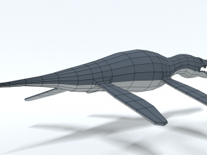 low poly cartoon liopleurodon Model 3D