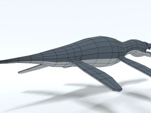 low poly cartoon liopleurodon 3D Model