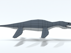 low poly cartoon liopleurodon Model 3D
