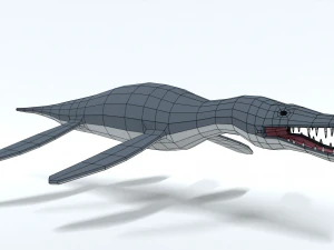 low poly cartoon liopleurodon 3D Model
