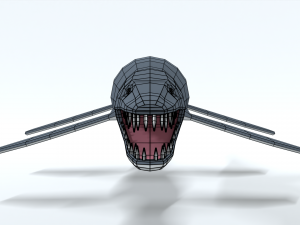 low poly cartoon liopleurodon Model 3D