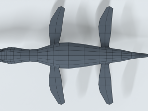 low poly cartoon liopleurodon Model 3D