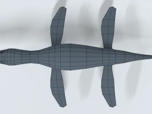 low poly cartoon liopleurodon 3D Model