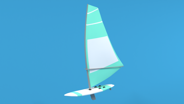 low poly cartoon windsurf 3D Model .c4d .max .obj .3ds .fbx .stl .blend