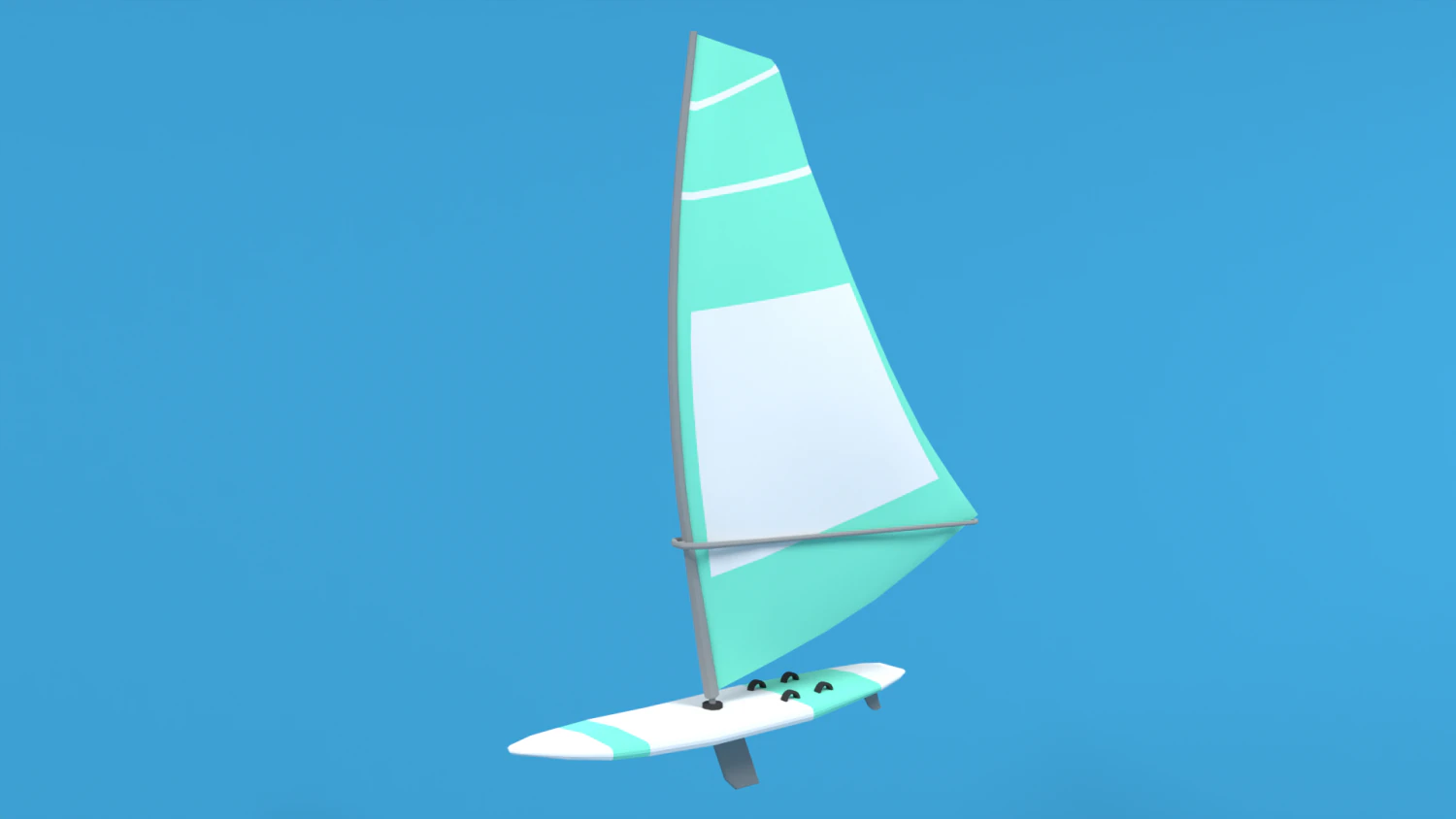 low poly cartoon windsurf 3D Model .c4d .max .obj .3ds .fbx .stl .blend 