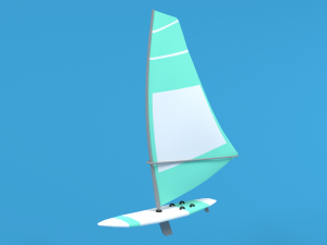 low poly cartoon windsurf 3D Models