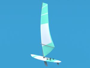 low poly cartoon windsurf 3D Model