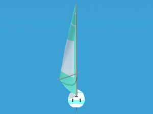 low poly cartoon windsurf 3D Model