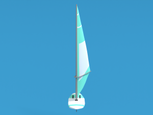 low poly cartoon windsurf 3D Model