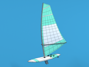 low poly cartoon windsurf 3D Model