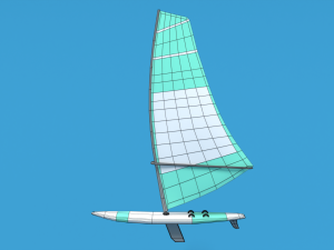 low poly cartoon windsurf 3D Model
