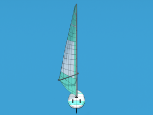 low poly cartoon windsurf 3D Model