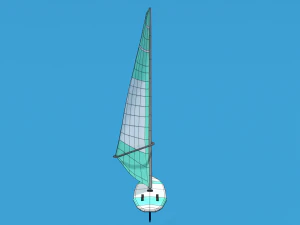 low poly cartoon windsurf 3D Model