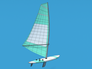 low poly cartoon windsurf 3D Model