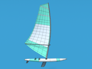 low poly cartoon windsurf 3D Model