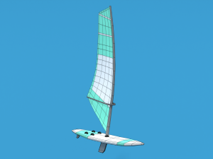 low poly cartoon windsurf 3D Model