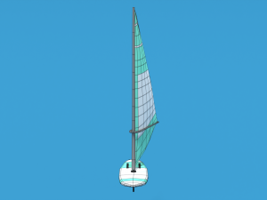 low poly cartoon windsurf 3D Model