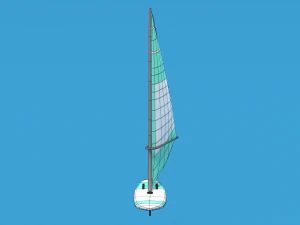 low poly cartoon windsurf 3D Model