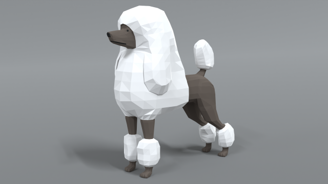 low poly cartoon standard poodle dog 3Dモデル .c4d .max .obj .3ds .fbx .stl .blend