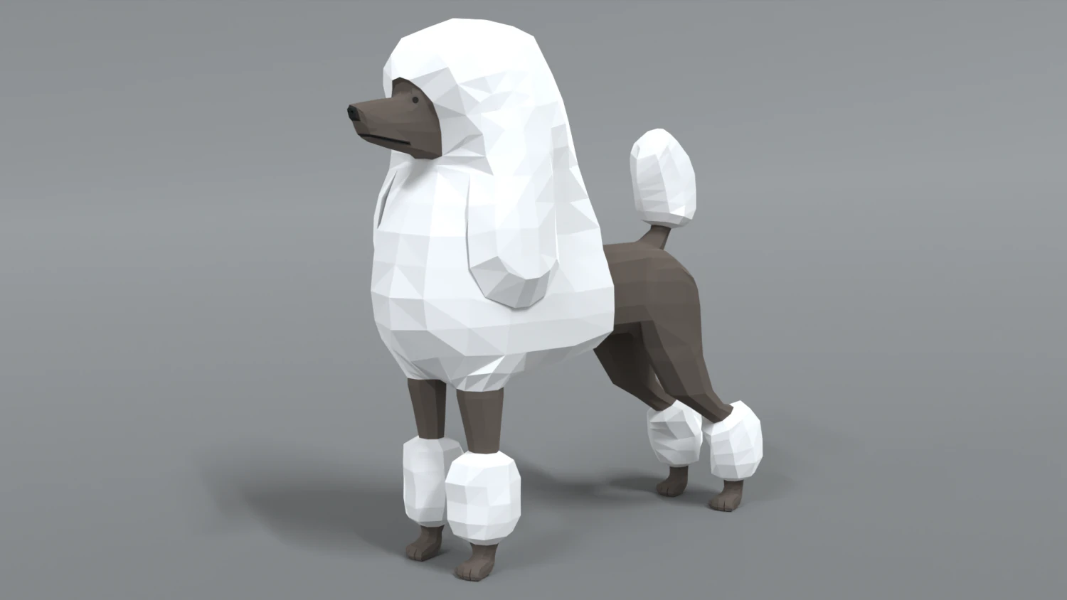 low poly cartoon standard poodle dog 3D Model .c4d .max .obj .3ds .fbx .stl .blend 