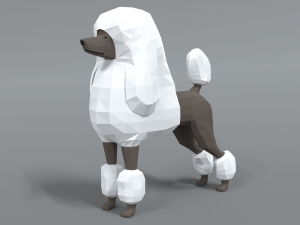 low poly cartoon standard poodle dog 3Dモデル
