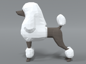 low poly cartoon standard poodle dog 3Dモデル