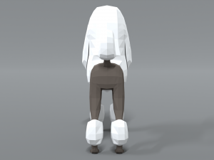 low poly cartoon standard poodle dog 3Dモデル
